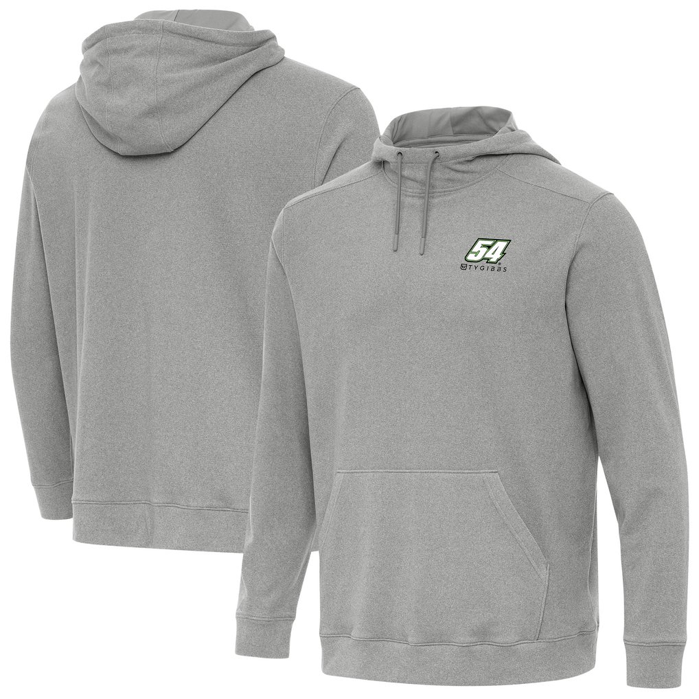  Ty Gibbs Antigua Cloud Pullover Hoodie - Heather Gray